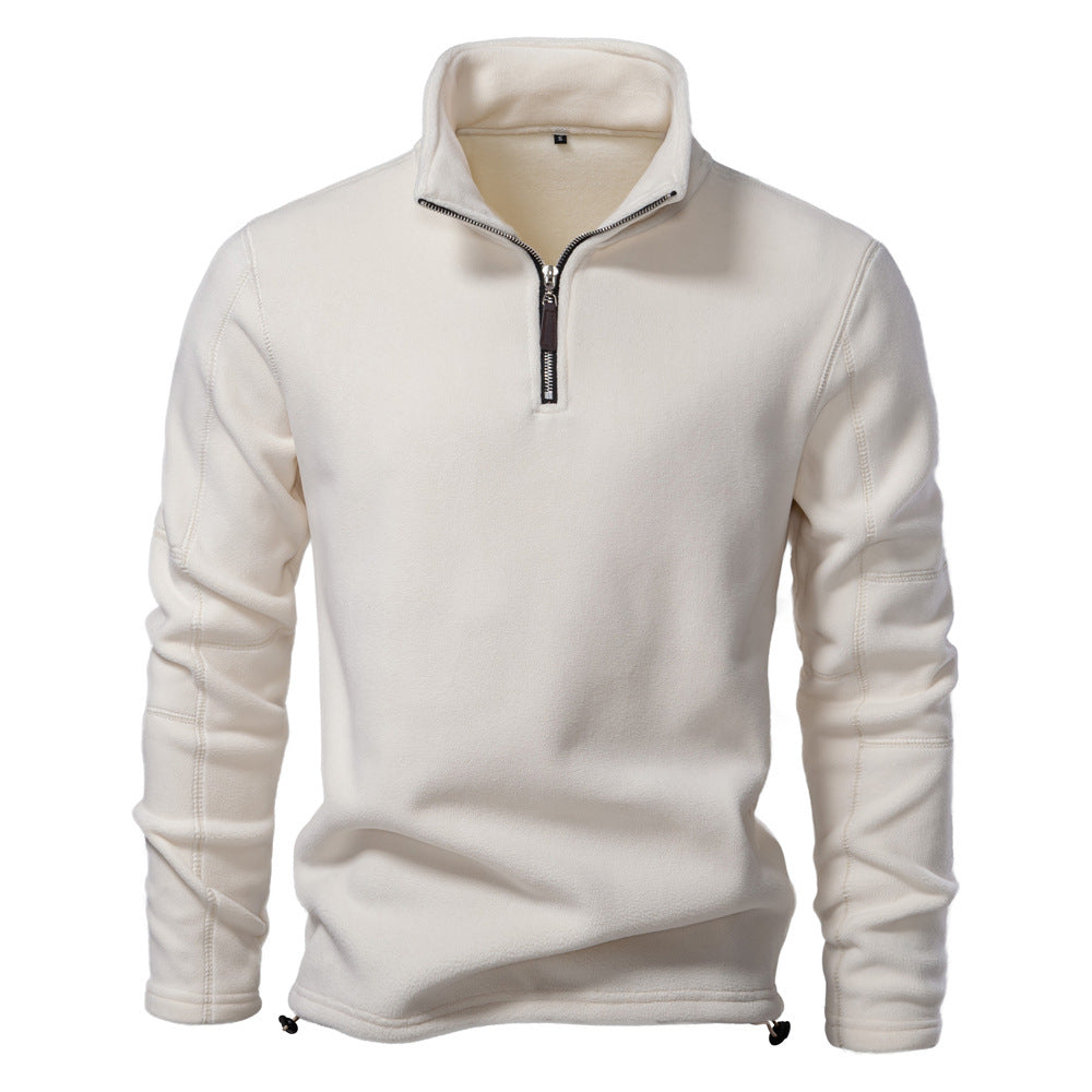 Chandail en molleton Sherpa à col semi-montant pour homme