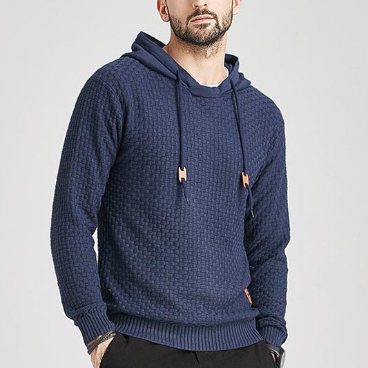Herren-Pullover Jacquard-Karo-Muster Kapuzenpullover Basic Vintage-Stil