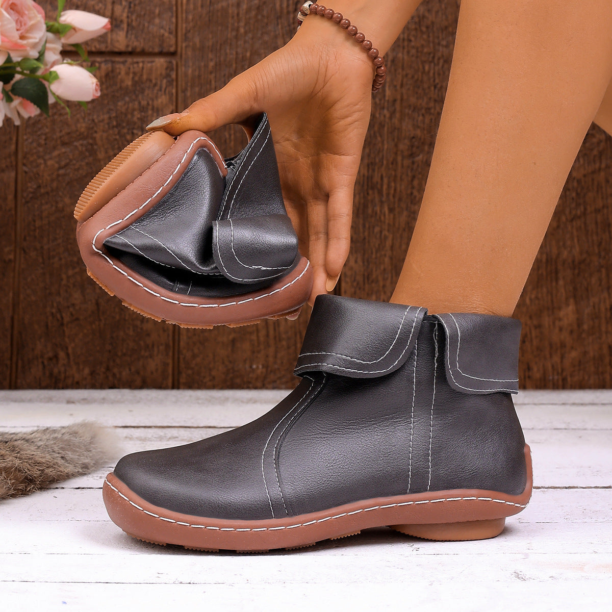 ⏰Dernier Jour ! 45% de RABAIS🔥Bottes de Marche Orthopédiques en Cuir Véritable pour Femmes