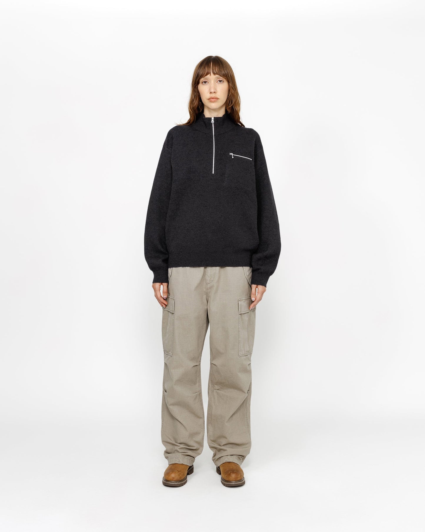 PULL COL MONTANT DEMI-ZIP