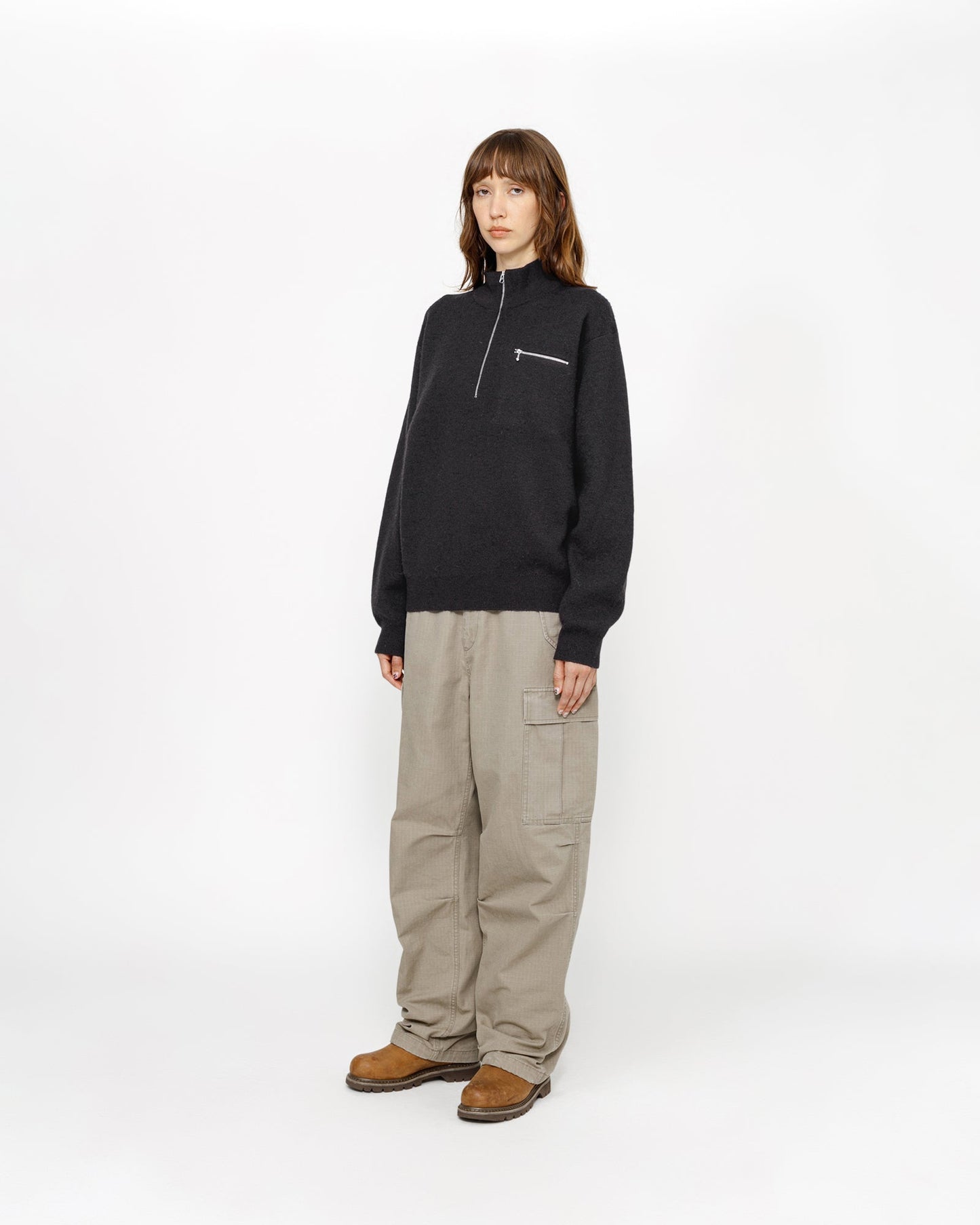 PULL COL MONTANT DEMI-ZIP