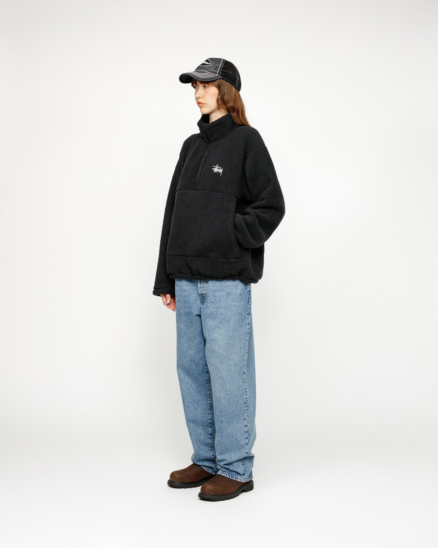 PULL COL MONTANT DEMI-ZIP EN POLAIRE