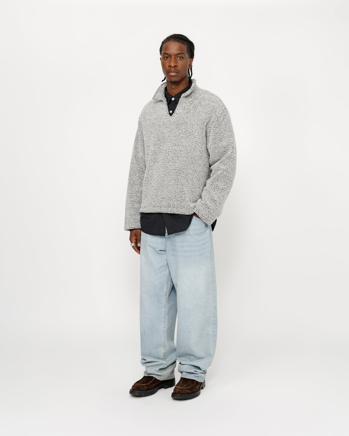 PULL OVER EN SHERPA MÉLANGE DE LAINE