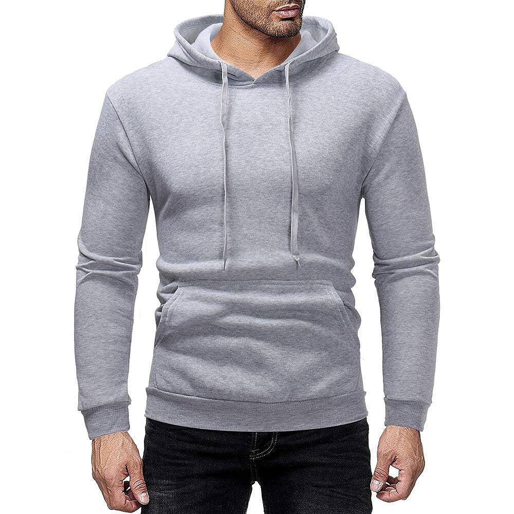 Sweat à capuche uni basique pour homme