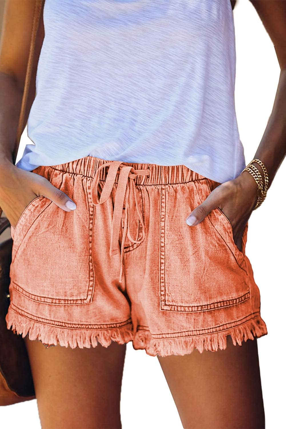 Shorts Légers pour Femmes, Amples, Tendance, avec Cordon de Serrage à la Taille, Confortables