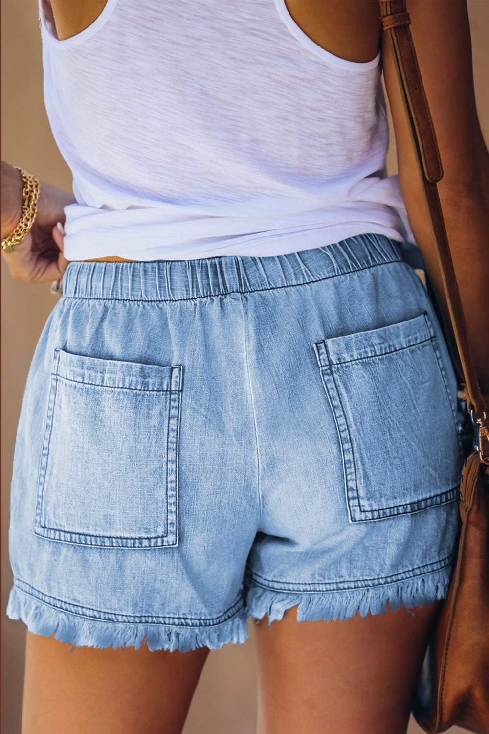 Shorts Légers pour Femmes, Amples, Tendance, avec Cordon de Serrage à la Taille, Confortables