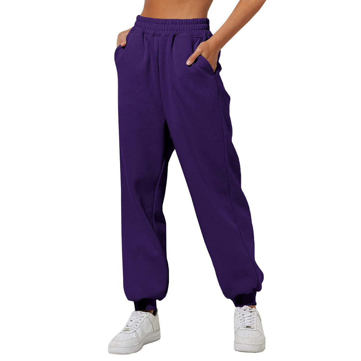 ✨Dernier jour : -69 %✨ Jogging ample taille haute pour femme avec poches