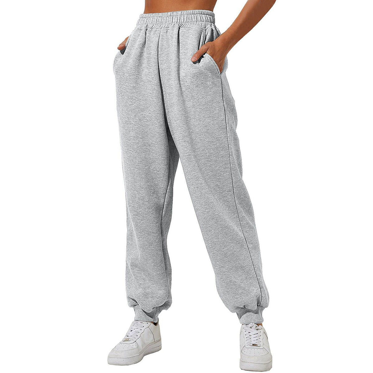 ✨Dernier jour : -69 %✨ Jogging ample taille haute pour femme avec poches