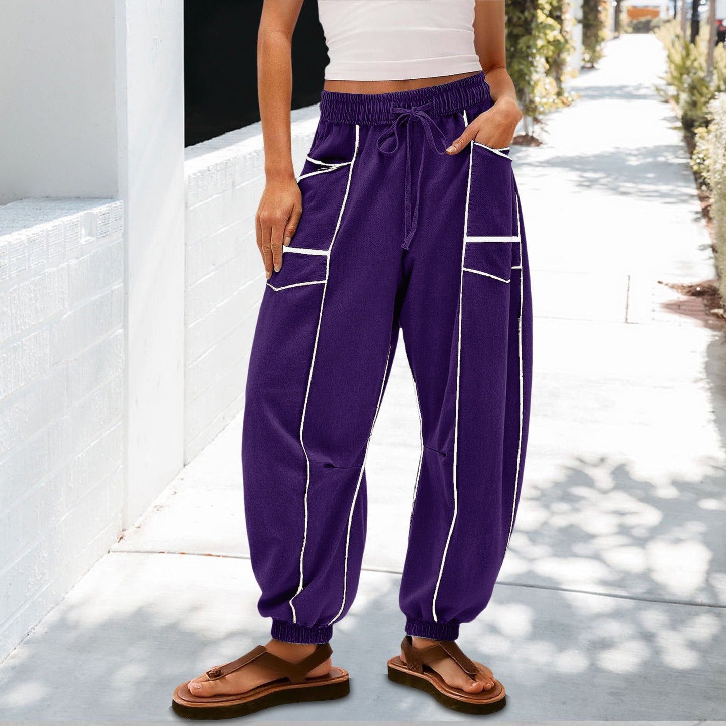 🔥Meilleurs Pantalons de Jogging en Solde 2025🔥Pantalons de Jogging Baggy Femme Jambes Larges avec Cordon de Serrage et Poches